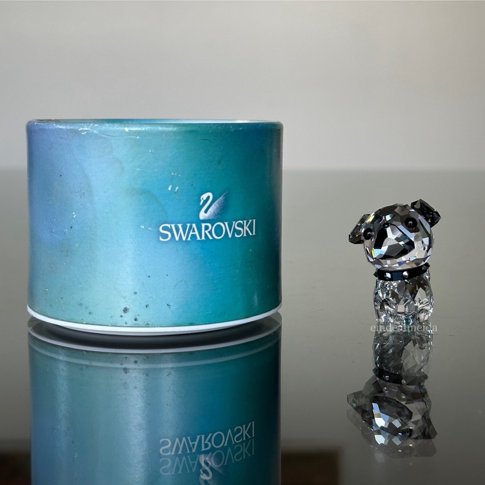 Swarovski Crystal Roxy The Pug Puppy Dog Black Collar 5063333